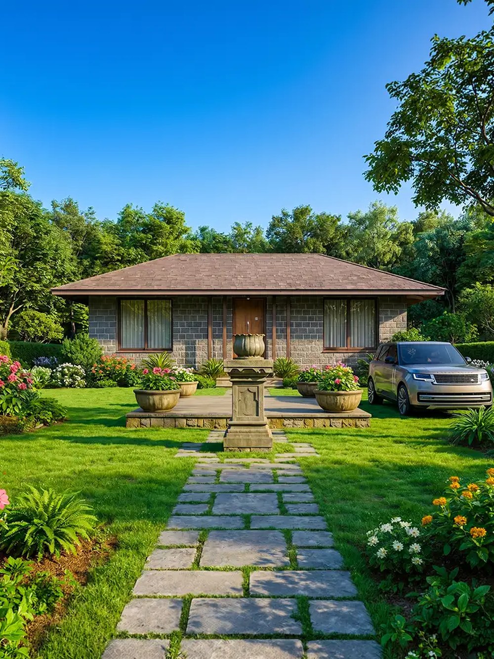 Country Home garden and arrival