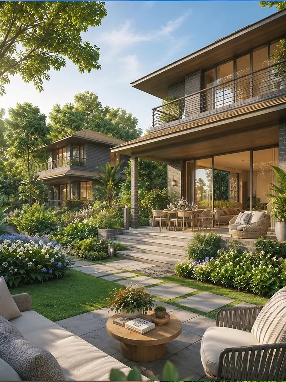 Forest Villa garden and deck